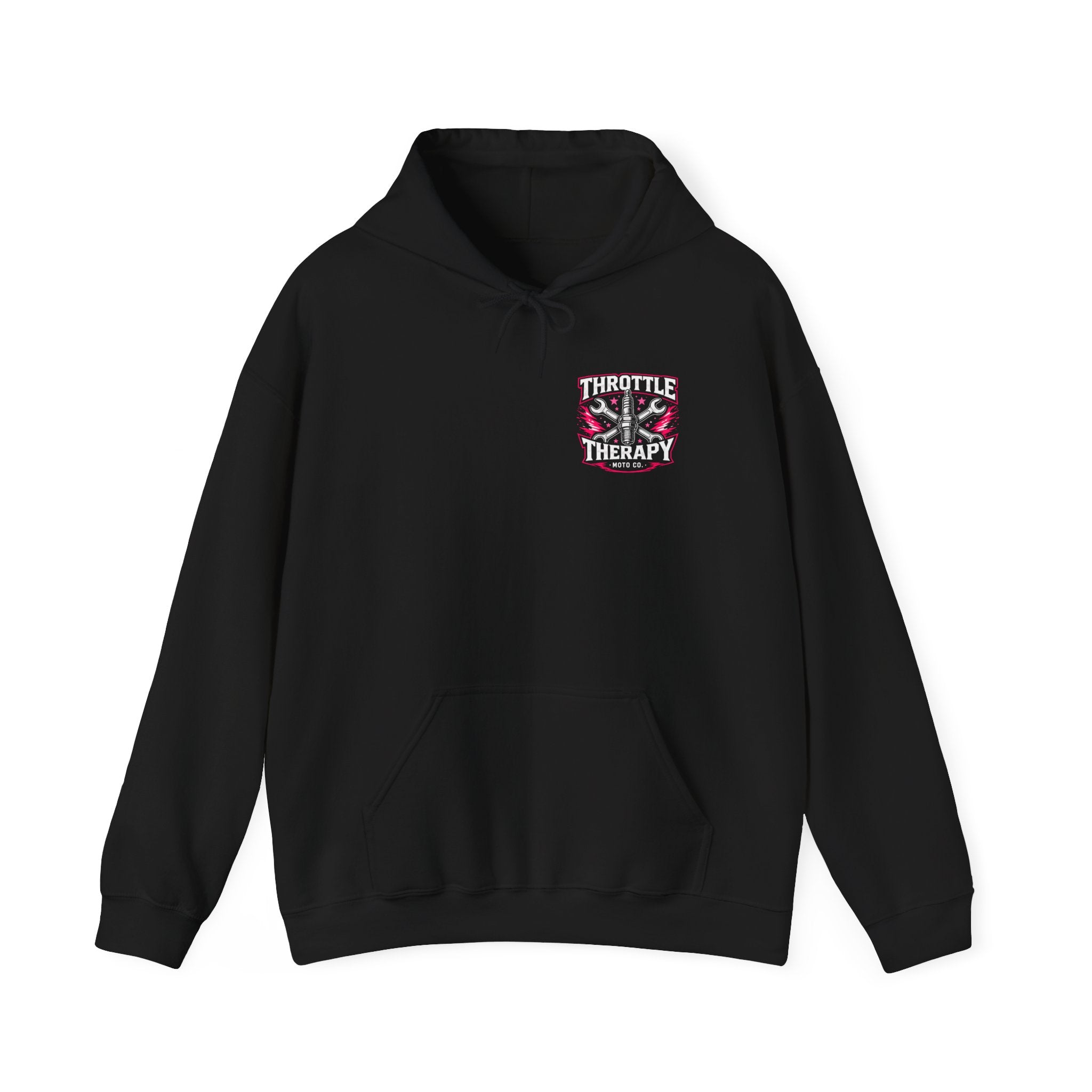 Throttle Therapy Moto Hoodie Black/Hot Pink