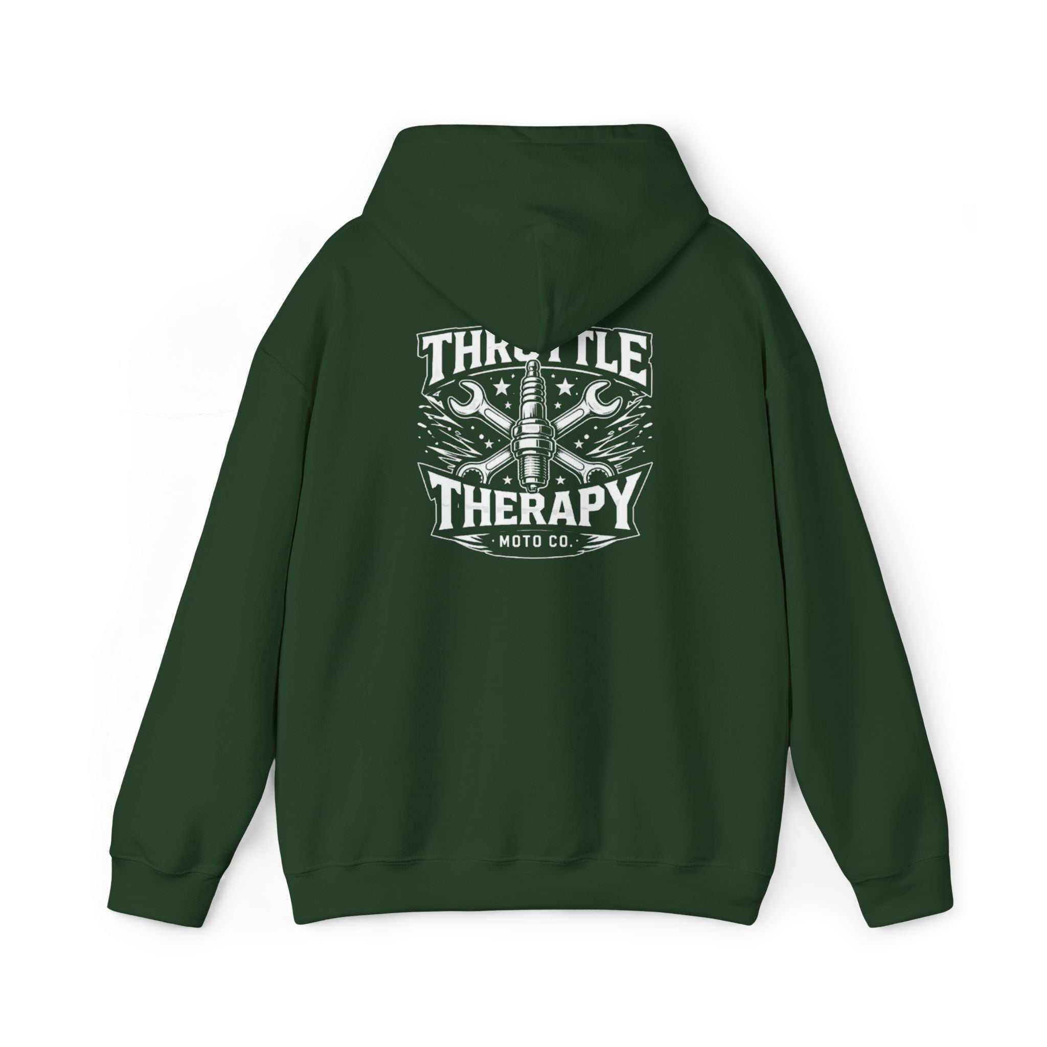 Throttle Therapy Moto Hoodie Forest Green.