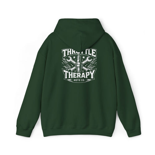 Throttle Therapy Moto Hoodie Forest Green.