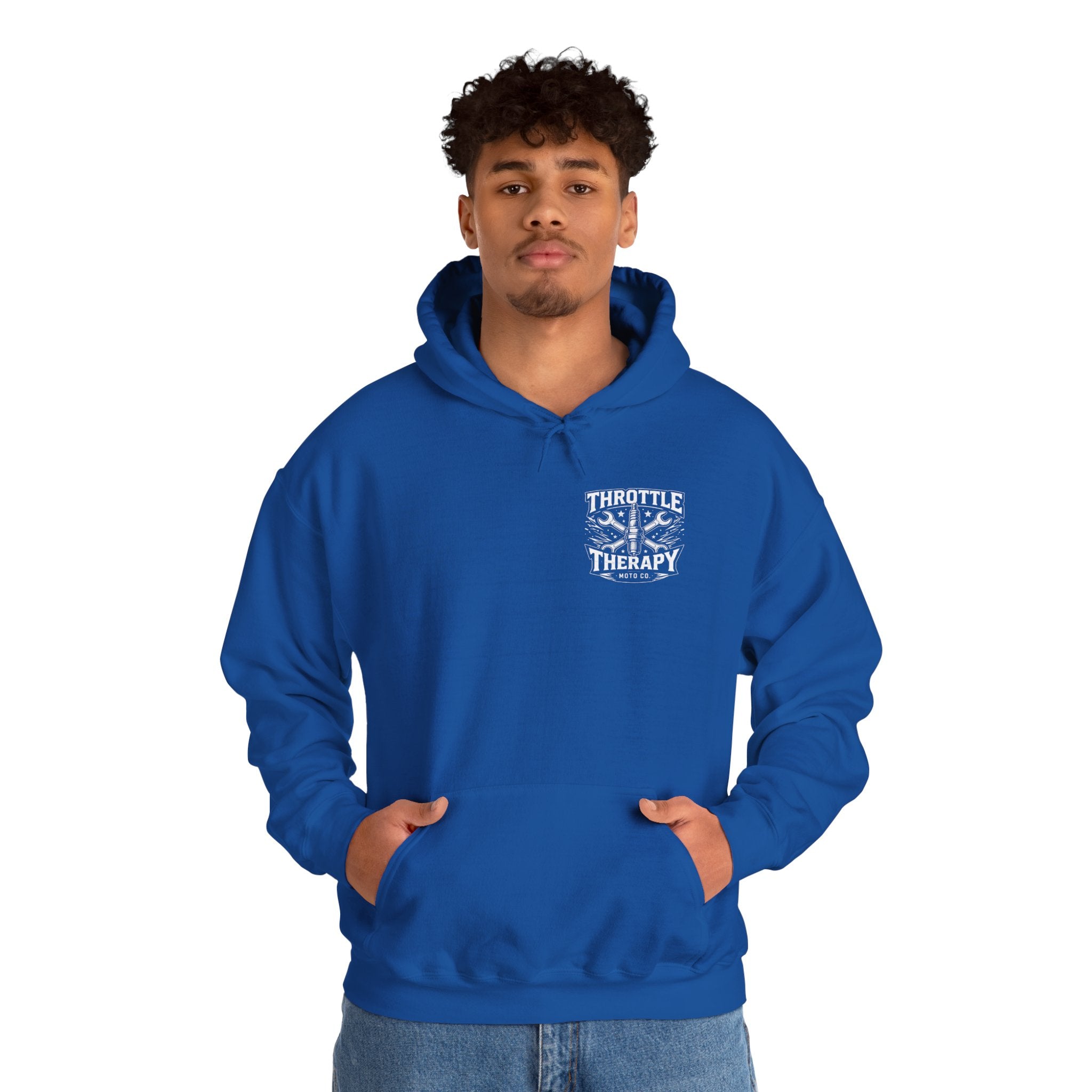 Throttle Therapy Moto Hoodie Blue