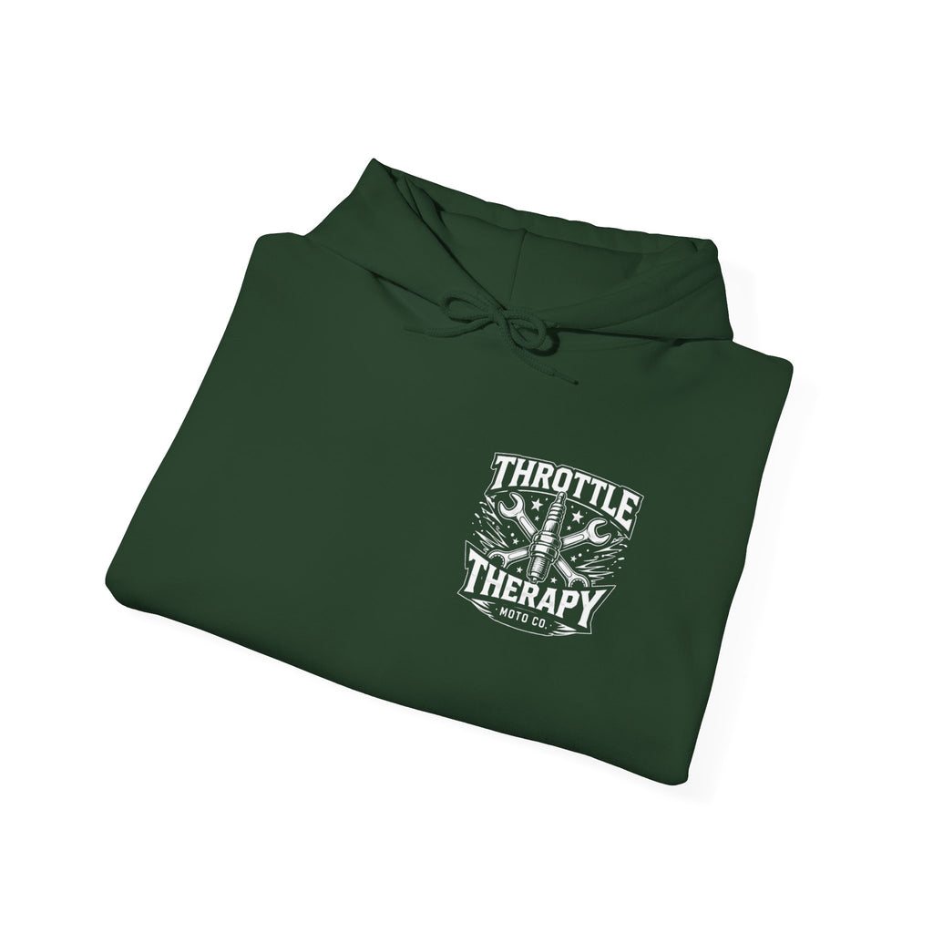 Throttle Therapy Moto Hoodie Forest Green.