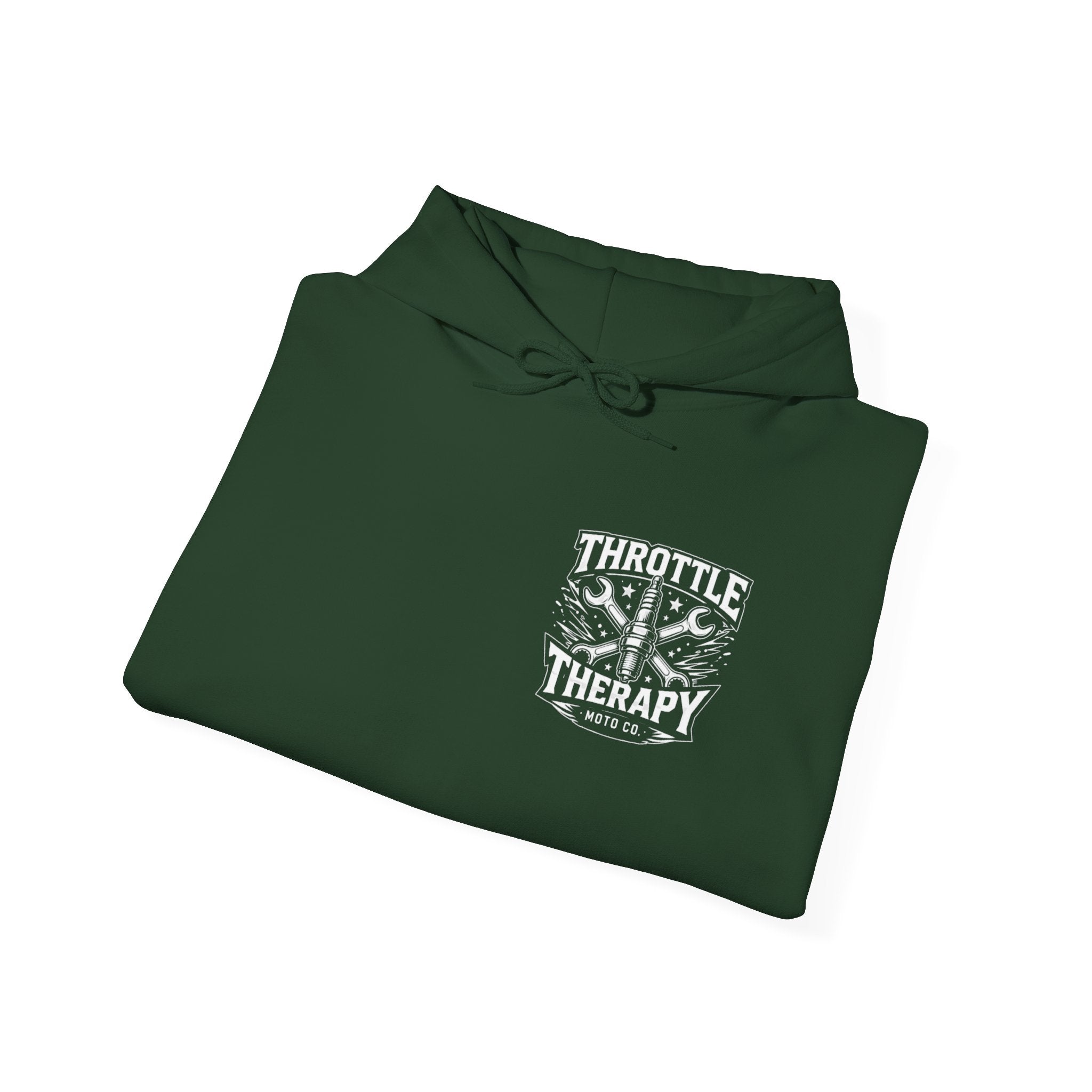 Throttle Therapy Moto Hoodie Forest Green.