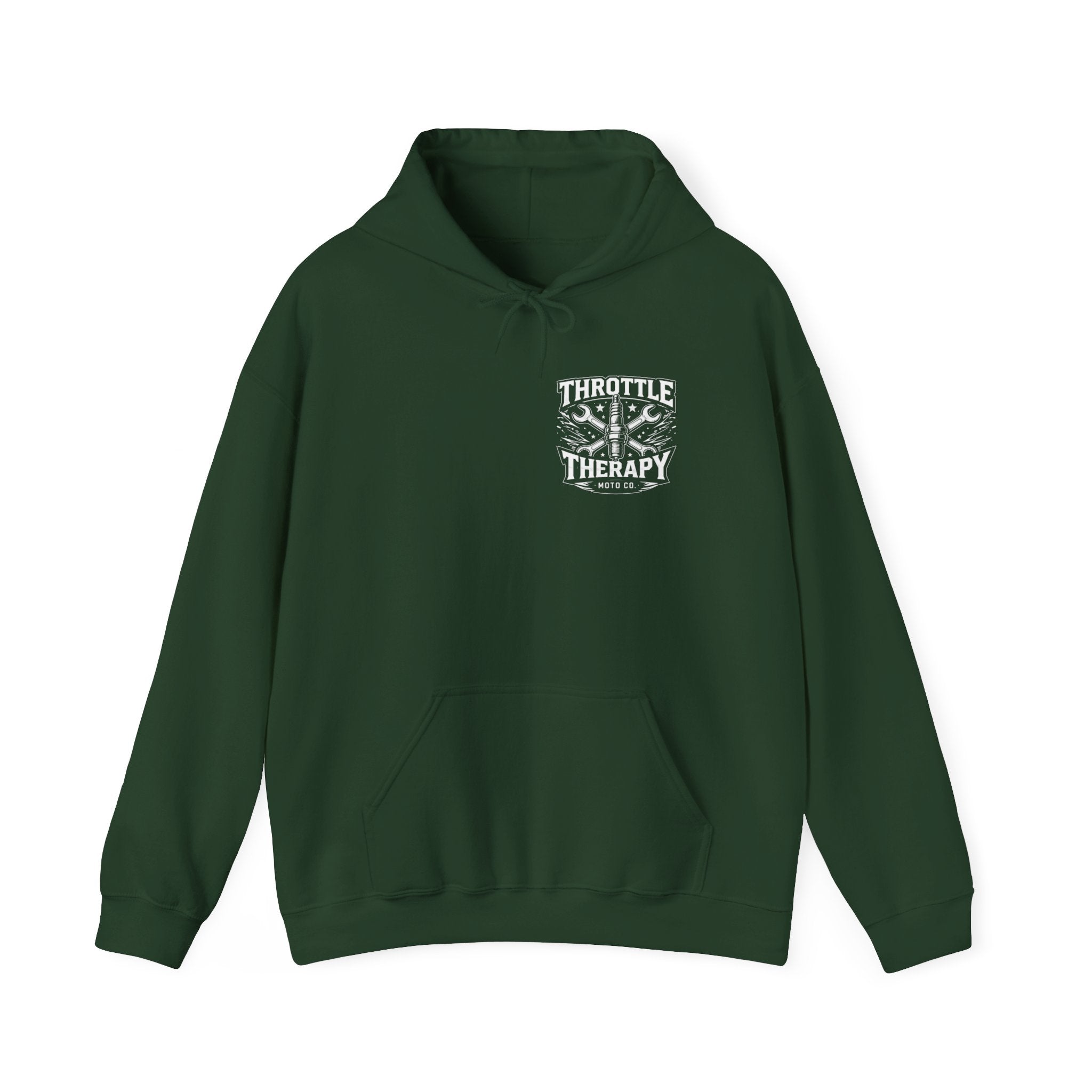 Throttle Therapy Moto Hoodie Forest Green.