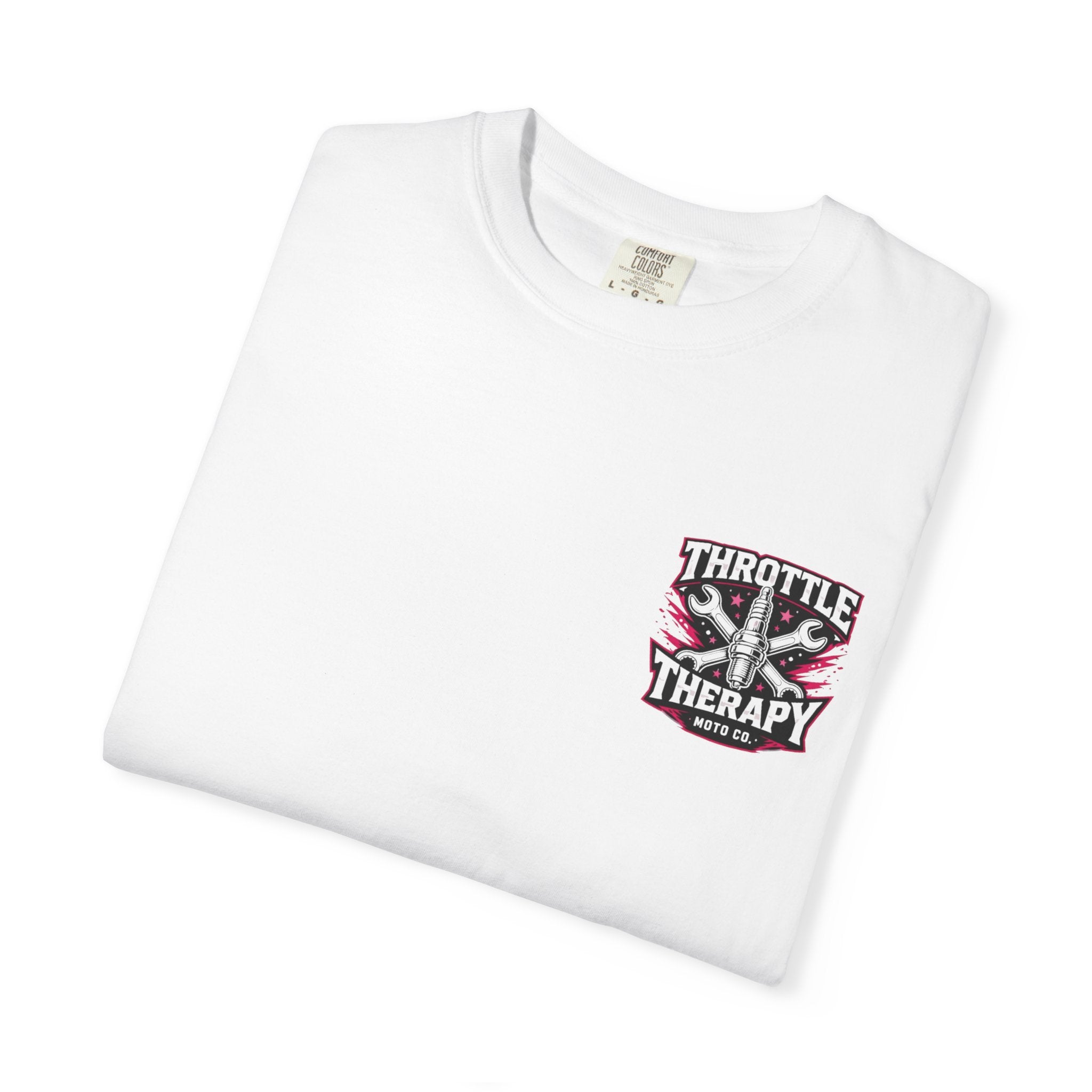 Throttle Therapy Moto T-shirt White/Hot Pink
