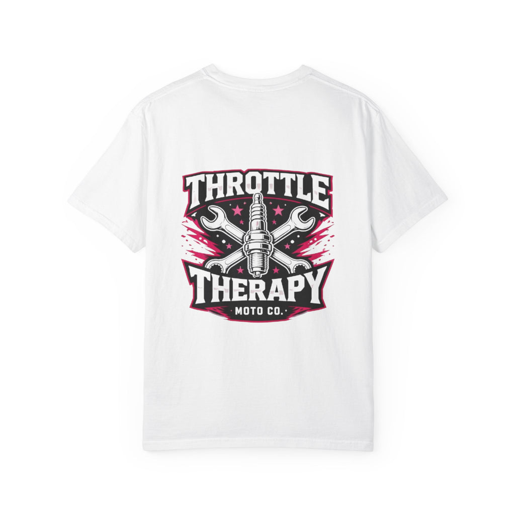 Throttle Therapy Moto T-shirt White/Hot Pink