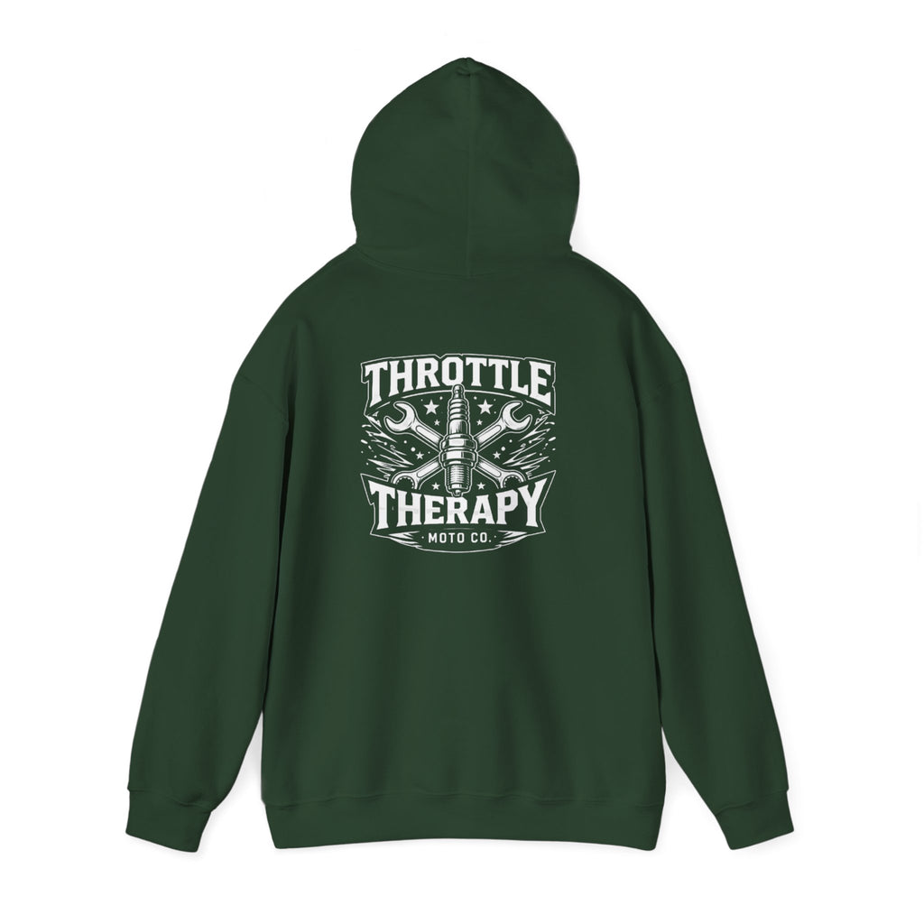 Throttle Therapy Moto Hoodie Forest Green.