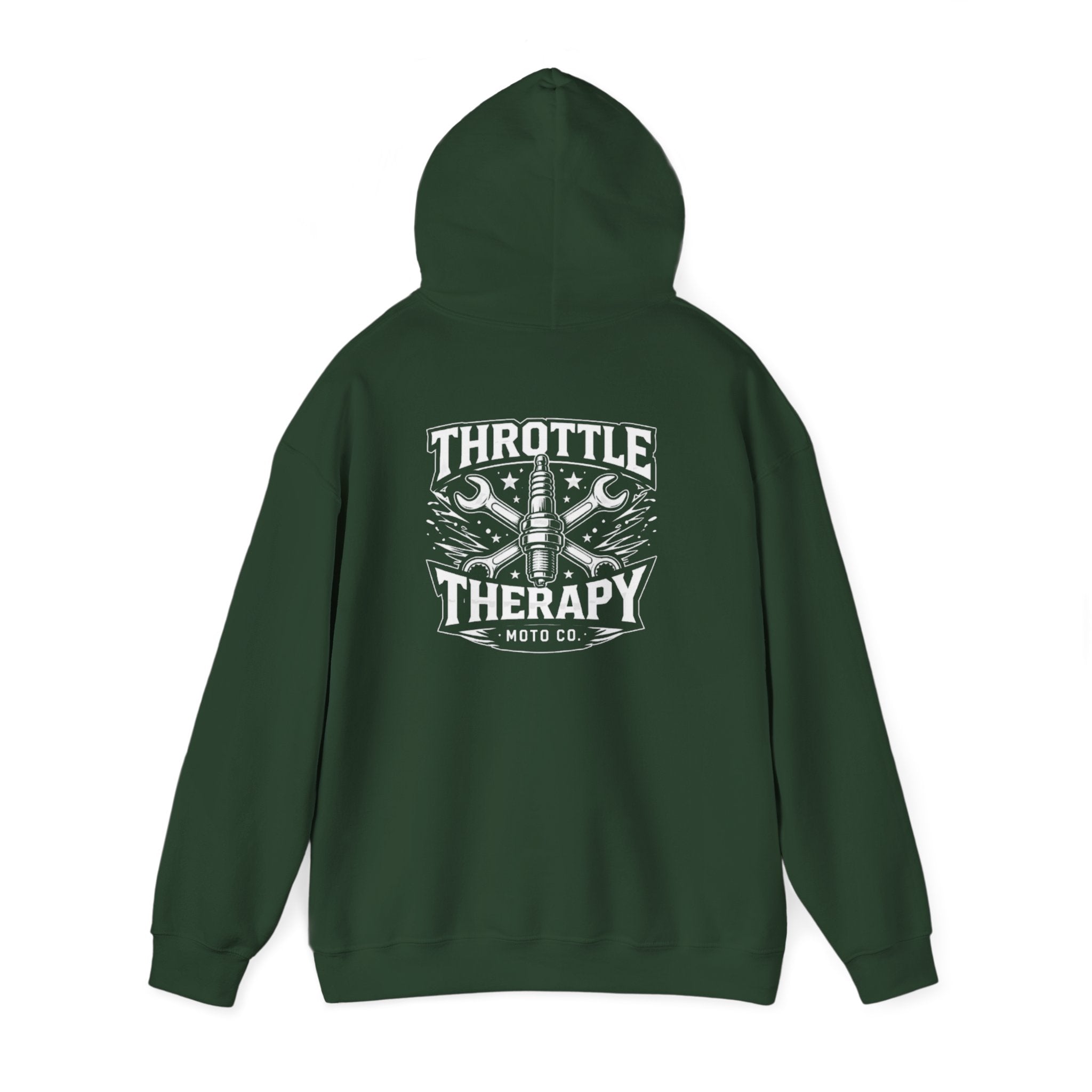 Throttle Therapy Moto Hoodie Forest Green.