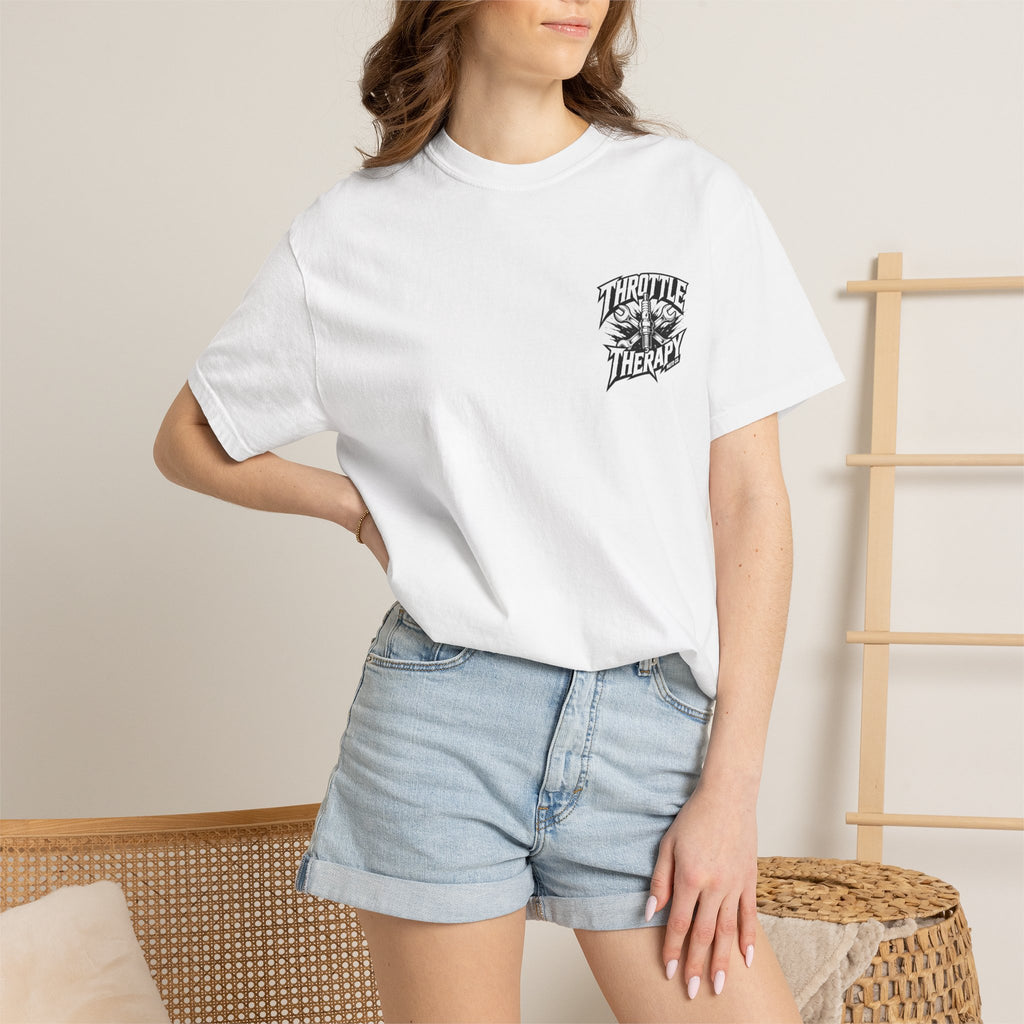 Throttle Therapy Moto T-shirt White/Black