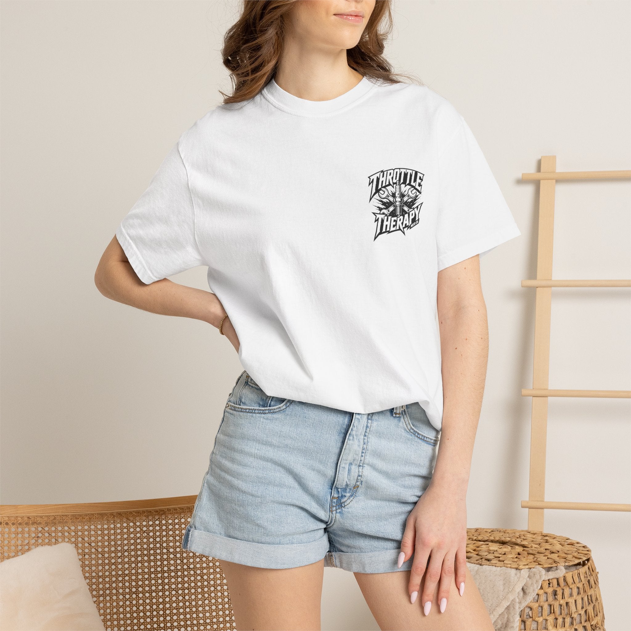 Throttle Therapy Moto T-shirt White/Black
