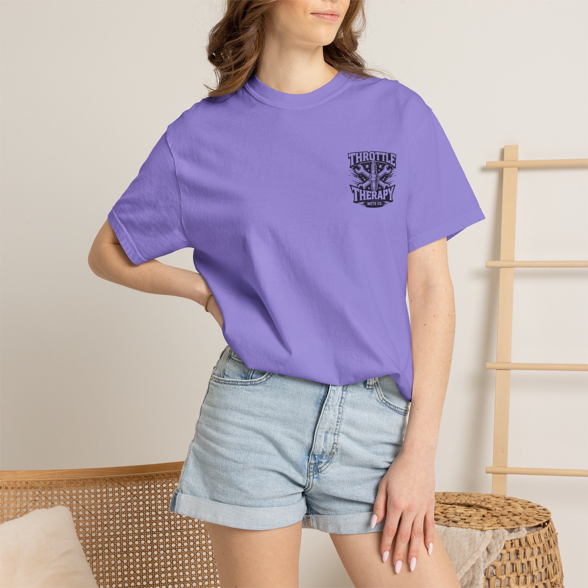 Throttle Therapy Moto T-shirt Violet