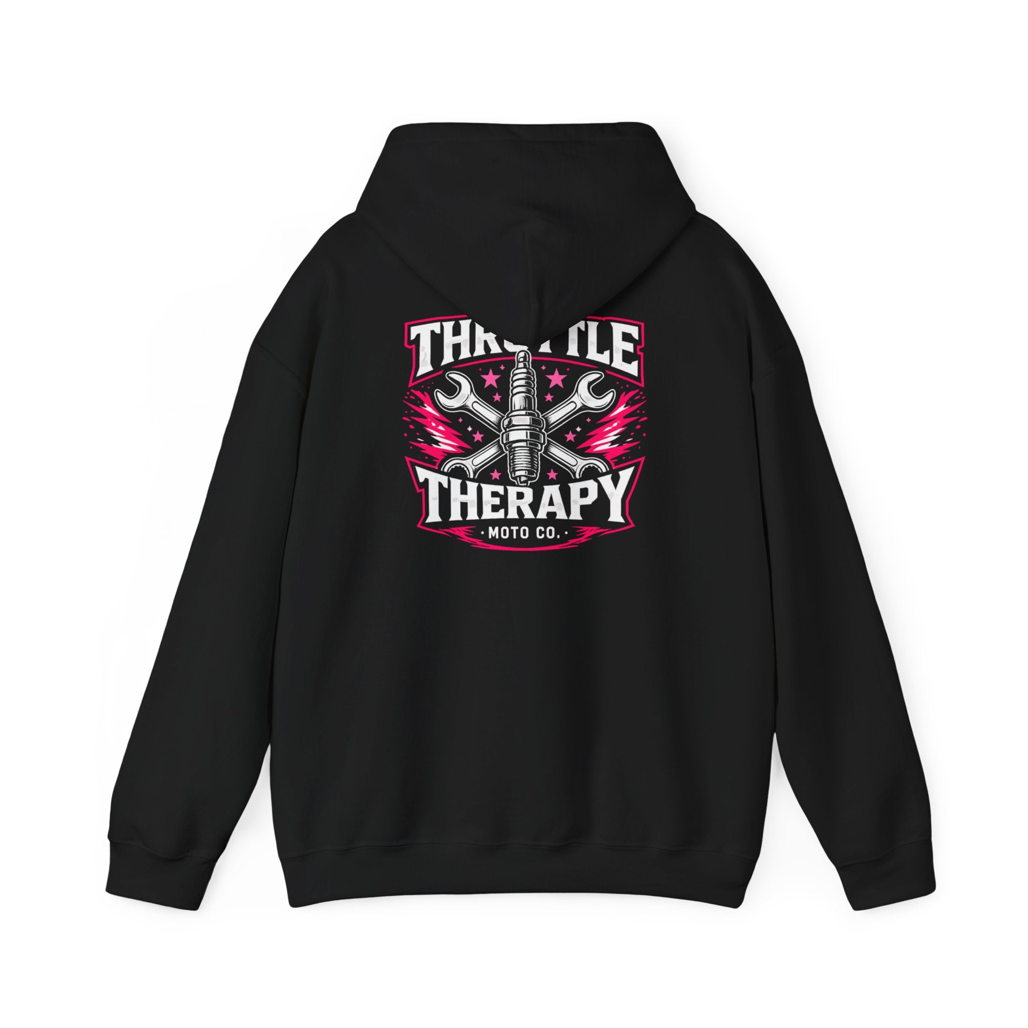 Throttle Therapy Moto Hoodie Black/Hot Pink