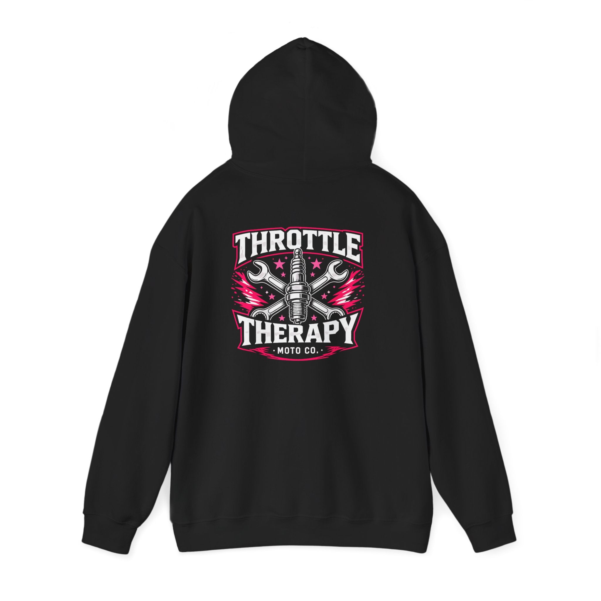 Throttle Therapy Moto Hoodie Black/Hot Pink